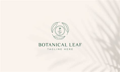 Botanical Floral Element Hand Drawn Logo With Wild Flower And Leaves