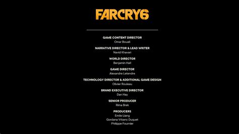 Far Cry Credits Youtube