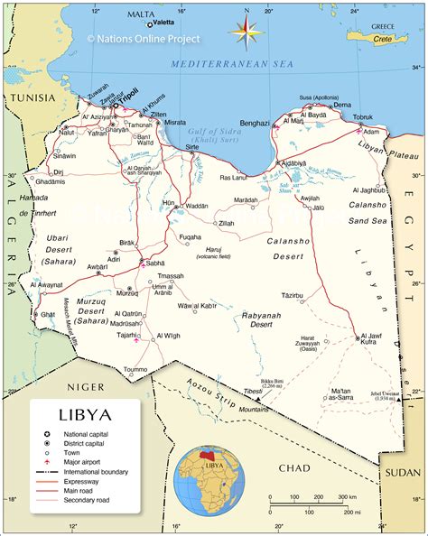Political Map Of Libya Nations Online Project