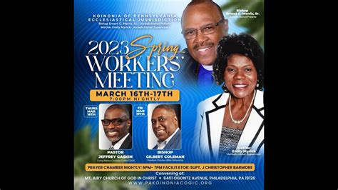 Koinonia Of Pa Jurisdiction Cogic Spring Workers Meeting Friday March