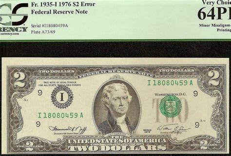 1976 2 Dollar Bill Error