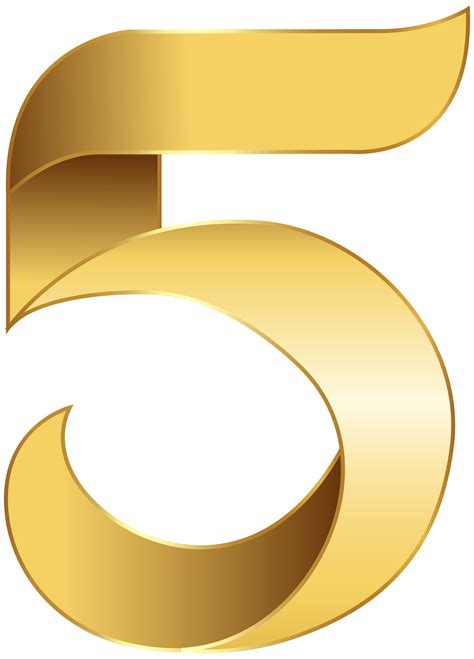 Golden Number Five Transparent Png Clip Art Image Gallery