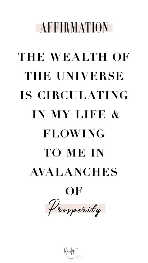 Affirmation The Wealth Of The Universe Is Circulating In My Life