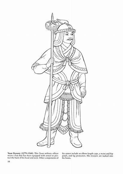 Chinese Coloring Pages China Dynasty Yuan Costume