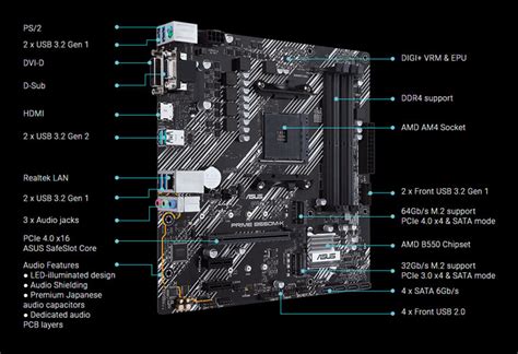 Asus Prime B550m K Motherboard Pc Base Amd Am4 Form Factor Details