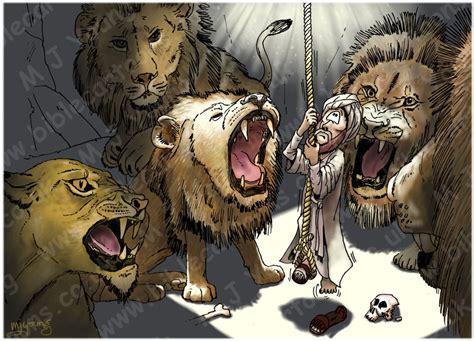 Daniel In The Lions Den Bible Cartoons