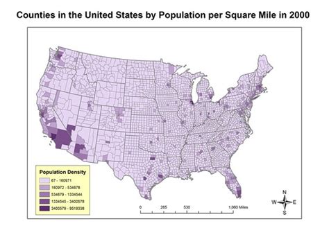 Us Counties By Population Density Patrick Thompsons Maps