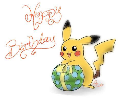 A Birthday Pikachu By Ladyyumiko On Deviantart