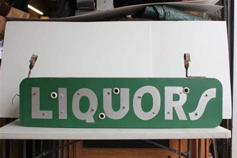 1950s Double Sided Metal Liquors Sign At 1stdibs