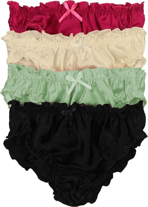 Paradise Silk Pure Silk Womens Flouncing Panties Economic Pack Pack Of 4 Uk Clothing