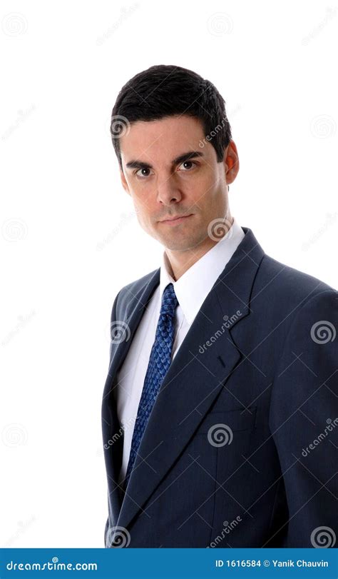 Man In Blue Stock Photo Image Of Serious Employer Blue 1616584