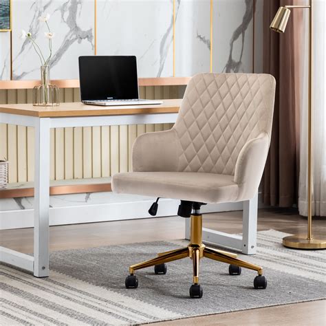 duhome elegant lifestyle home office chair desk chair velvet modern contemporary khaki 1 pcs