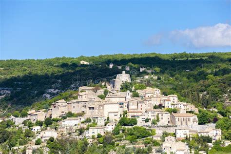 Village Of Simiane La Rotonde Alpes De Haute Provence France Stock