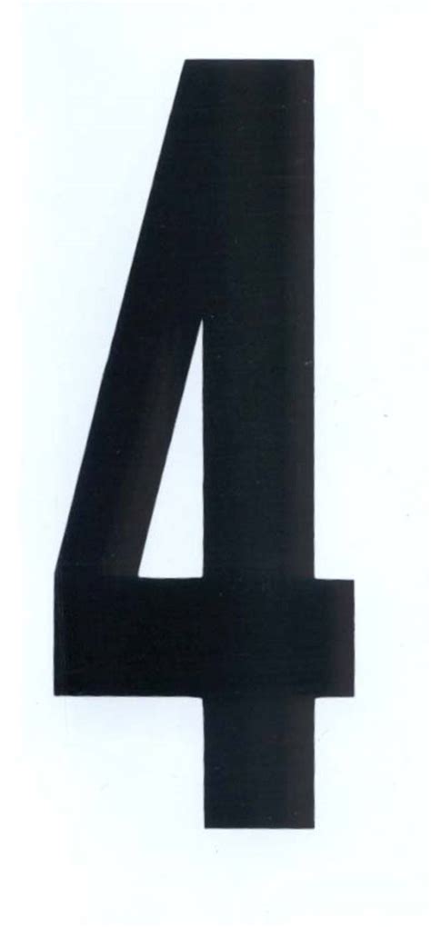 Number 4 Black On White Adhesive 120mm