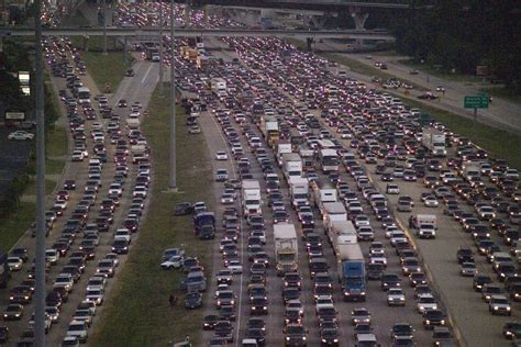 Contraflow Lanes In Use Outside Of Houston Tx During Hurricane Rita In 2005 The Largest
