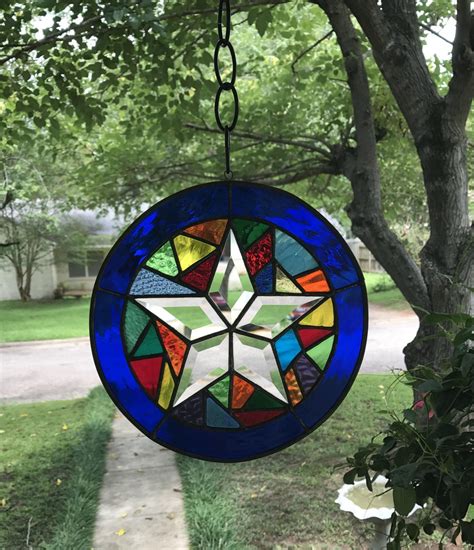 Stained Glass Window Suncatcher In Stunning Colors Abstract Etsy