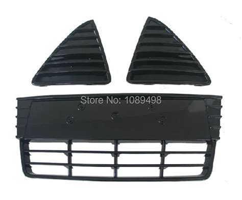 3 Pcsset Luxury Gloss Black Front Bumper Lower Grilles Triangle Grill
