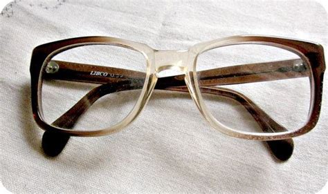 1950s Square Eyeglasses Nerd Horn Rimmed Glasses In Brown Fade Etsy