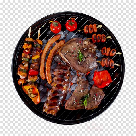 Food Background Clipart Barbecue Food Steak Transparent Clip Art