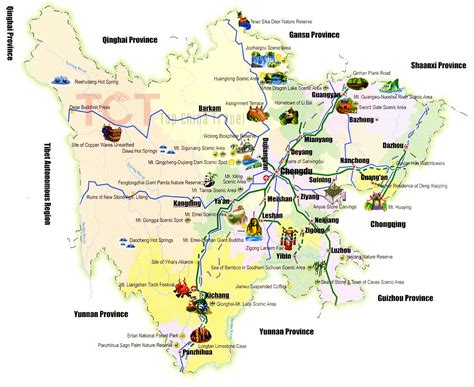 Sichuan Maps Map Of Sichuan China Sichuan Tourist Maps City Map