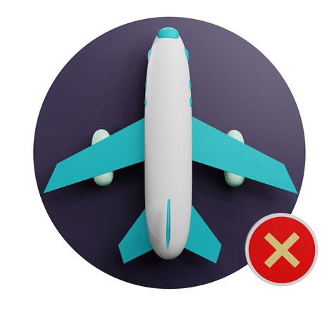 3 D illustration of cancelled flight status icon 46952373 PNG
