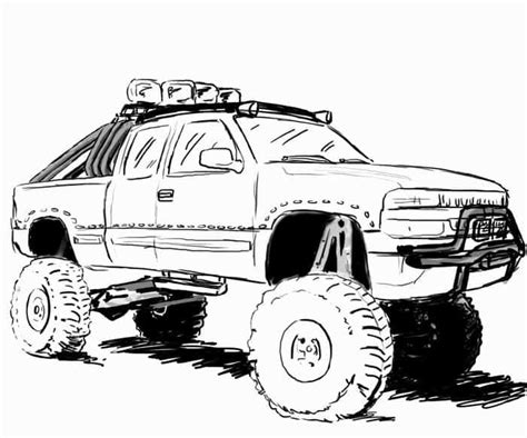 Dodge Truck Coloring Pages  Truck coloring pages, Monster truck