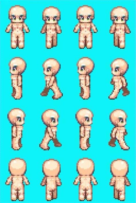 Rpg Maker Xp Nude Male Sprite Sheet Can Be Easily Tweaked To Be Female