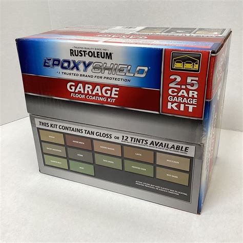 Rust Oleum Epoxyshield 2 Part Tan Gloss 25 Car Garage Floor Kit 317239