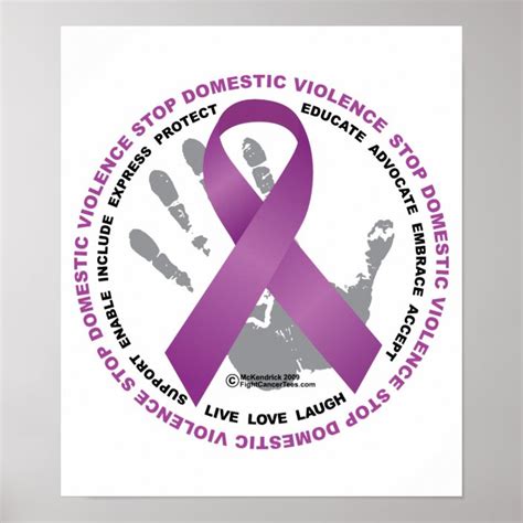 stop domestic violence ribbon poster