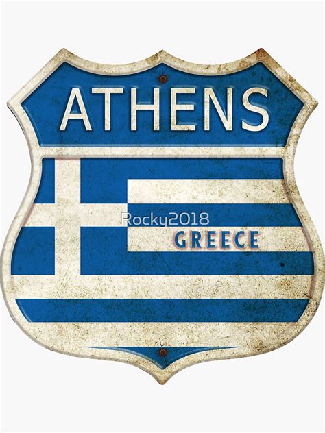 Athens Greece Coat Of Arms Flag Design Sticker For Sale By Rocky2018