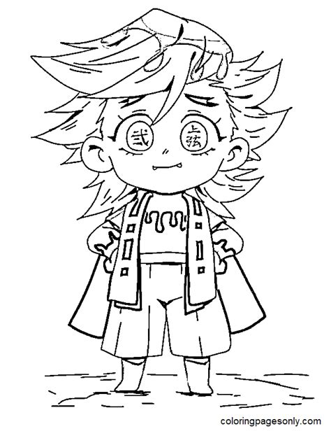 Chibi Doma Demon Slayer Coloring Page Free Printable Coloring Pages