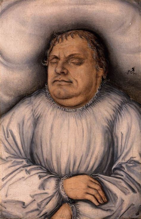 Portrait Of Martin Luther On His Deathbed Vintage Artwork By Lucas Cr