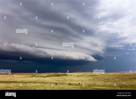 Shelf Cloud Arcus Ahead Of An Approaching Storm Near Glendive