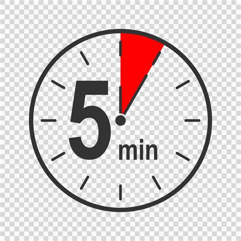 Clock Icon With 5 Minute Time Interval Countdown Timer Or Stopwatch
