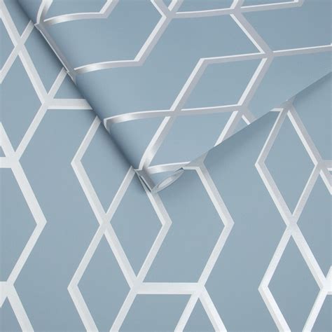 Archetype Blue And Silver Wallpaper Grahambrownuk