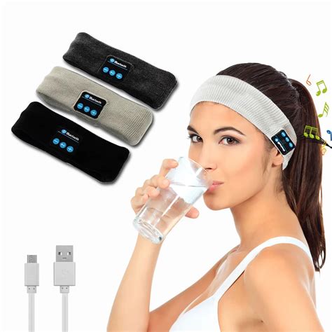 Knitted Bluetooth Headband Headphone Sports Running Headset Supports