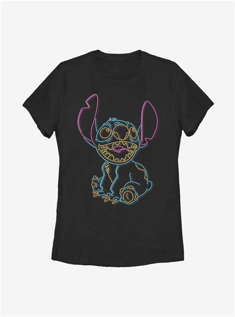 Disney Lilo And Stitch Neon Stitch Womens T Shirt In 2021 Neon Shirts