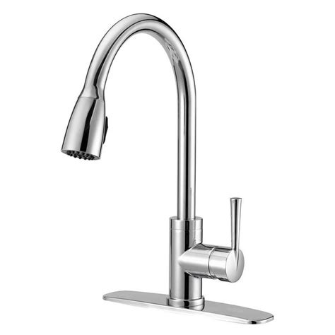 Don't buy a pull down kitchen faucet before reading this review. Project Source 1-Handle Deck Mount Pull-Down Handle Kitchen Faucet (Deck Plate Included) in the ...