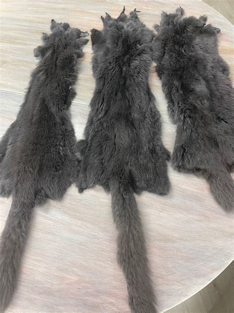 21 Charcoal Opossum Fur Skin Pelt Craft Scarf Winter Accessory Etsy