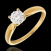 Anello Ramoscello - Oro giallo - 18 carati- 7 Diamanti : gioielli Edenly
