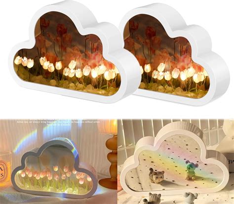 Cloud Mirror Tulips Pc Diy Tulip Night Light Cloud Tulip Mirror Night