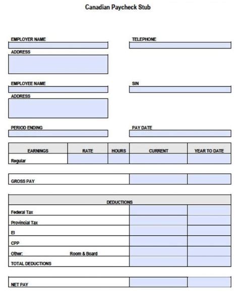 Pay Stub Template Excel Payroll Template Printable Checks Templates
