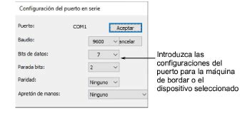 Introducir Las Configuraciones Del Puerto Serial