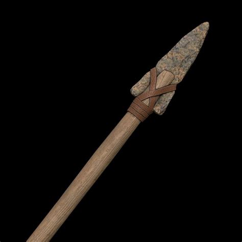 3d Model Old Stone Spear Vr Ar Low Poly Cgtrader