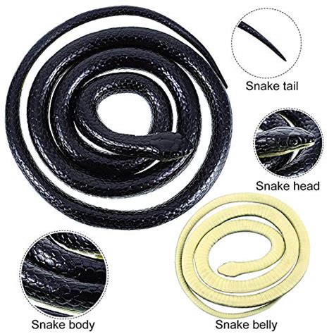 2 Pieces Large Rubber Snakes In 2 Sizes 51 Inches And 47 Inches Fake