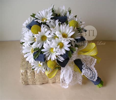 Items Similar To Country Rustic Silk White Daisy Wedding Bouquet With