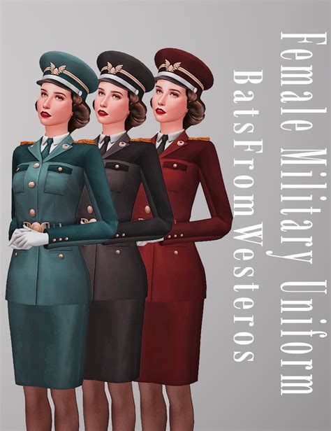 Female Military Set Batsfromwesteros Sims 4 Dresses Sims 4