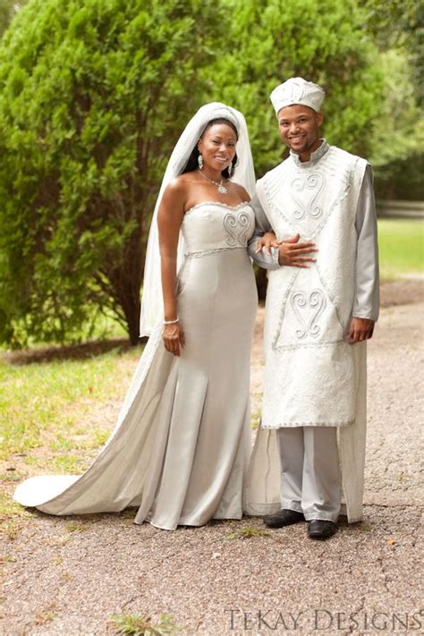 Bride And Groom African Inspired Wedding Attire By Tekay Designs African Inspired Wedding African