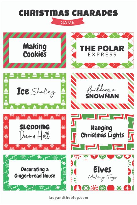 Christmas Charades Party Game Free Printable For The Holiday