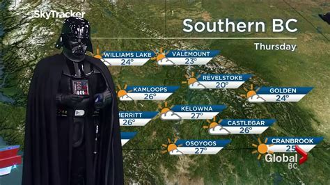 Darth Vader Takes Over Live Tv Weather Forecast On Star Wars Day Youtube
